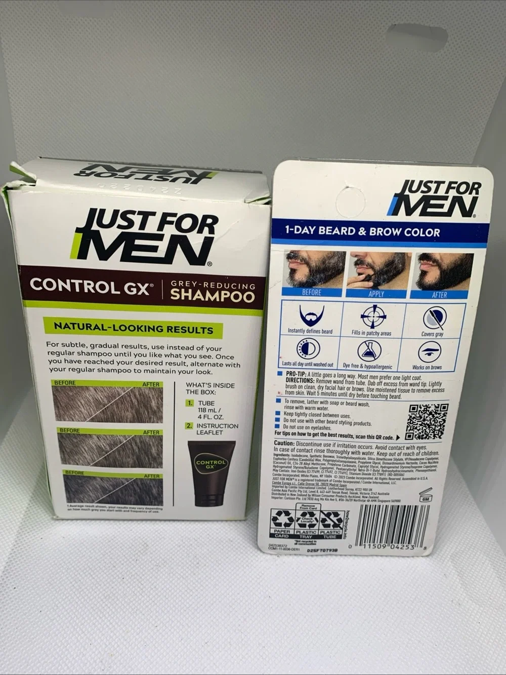 Just for Men Control GX Grey-Reducing Shampoo & 1-Day Dark Brown Beard Color